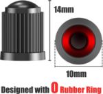 Picture of 10PCS Tyre Valve Caps with O Seal Ring for Cars, Bikes, and Motorcycles – Heavy Duty, Universal Fit, Airtight Seal, Black
