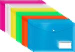 Picture of 30-Pack A4 Plastic Wallet Folders – Assorted Colors with Label Pocket & Snap Button for School, Office & Travel