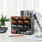 Picture of Mesh Desk Organiser – Multi-Functional Pen Holder & Desktop Stationery Organiser Rack for Home, School & Office Supplies (Black)
