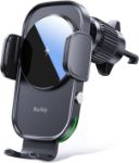Picture of Auckly 15W Wireless Car Charger Mount – Auto-Clamping Qi Phone Holder for iPhone 11–16 Series, Samsung S22–S24, Air Vent Mount with Fast Charging & Smart Chip
