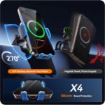 Picture of Auckly 15W Wireless Car Charger Mount – Auto-Clamping Qi Phone Holder for iPhone 11–16 Series, Samsung S22–S24, Air Vent Mount with Fast Charging & Smart Chip