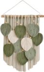 Picture of Macrame Wall Hanging – Handmade Green Leaf Tassel Boho Wall Art Tapestry for Bedroom, Living Room, Office & Apartment Decor