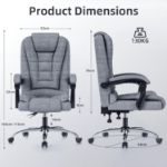 Picture of Executive Office Chair – High Back Ergonomic Recliner Desk Chair with Tilt Function & Heavy-Duty Base for Home Office or Gaming (Grey Fabric)