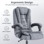 Picture of Executive Office Chair – High Back Ergonomic Recliner Desk Chair with Tilt Function & Heavy-Duty Base for Home Office or Gaming (Grey Fabric)