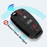 Picture of Audi TPU Key Fob Cover for A1 A3 S3 A4 S4 RS4 A6 S6 RS6 Q3 Q5 Q7 TT R8 Seat Exeo – 3 Button Protection Silicone (Black/Red)