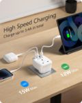 Picture of USB Plug Charger UK with 1 Type C and 3 USB Ports – 5-in-1 Multiport Adapter Plug for Household Appliances, Smartphones, iPhones & Tablets – 3250W Power Capacity