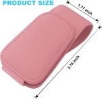 Picture of Magnetic Sunglasses Holder for Car Visor – Leather Eyeglasses Clip with Card Holder – Universal Fit for Car Interiors (Pink)