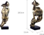 Picture of Handcrafted Silence Is Gold Thinker Statue – Modern Abstract Resin Figurine for Home & Office Decor