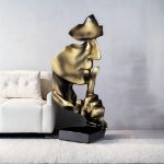 Picture of Handcrafted Silence Is Gold Thinker Statue – Modern Abstract Resin Figurine for Home & Office Decor