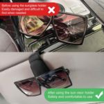 Picture of Black Magnetic Leather Car Visor Sunglasses Holder – Universal Eyeglass Hanger Clip for Car Sun Visor – Premium Car Visor Accessories for Men & Women
