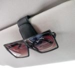 Picture of Black Magnetic Leather Car Visor Sunglasses Holder – Universal Eyeglass Hanger Clip for Car Sun Visor – Premium Car Visor Accessories for Men & Women