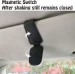 Picture of Black Magnetic Leather Car Visor Sunglasses Holder – Universal Eyeglass Hanger Clip for Car Sun Visor – Premium Car Visor Accessories for Men & Women