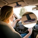 Picture of Black Magnetic Leather Car Visor Sunglasses Holder – Universal Eyeglass Hanger Clip for Car Sun Visor – Premium Car Visor Accessories for Men & Women