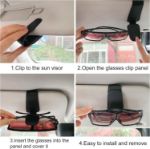 Picture of Black Magnetic Leather Car Visor Sunglasses Holder – Universal Eyeglass Hanger Clip for Car Sun Visor – Premium Car Visor Accessories for Men & Women