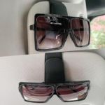 Picture of Black Magnetic Leather Car Visor Sunglasses Holder – Universal Eyeglass Hanger Clip for Car Sun Visor – Premium Car Visor Accessories for Men & Women