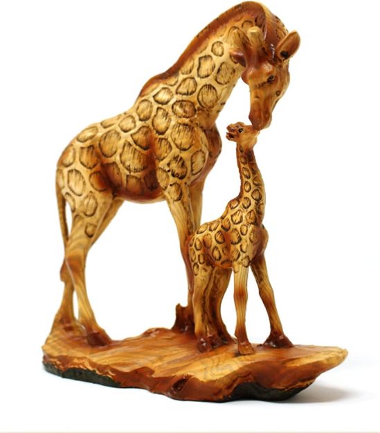 Picture of Graceful Giraffe and Calf Figurine – Wildlife Resin Ornament for Home Decor & Animal Lover Gifts