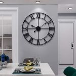Picture of Vintage 24-Inch Large Silent Wall Clock – Non-Ticking Roman Numerals Clock for Living Room, Bedroom, Office & Kitchen Decor