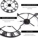 Picture of Vintage 24-Inch Large Silent Wall Clock – Non-Ticking Roman Numerals Clock for Living Room, Bedroom, Office & Kitchen Decor