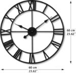 Picture of Vintage 24-Inch Large Silent Wall Clock – Non-Ticking Roman Numerals Clock for Living Room, Bedroom, Office & Kitchen Decor