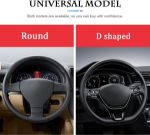 Picture of Universal Car Steering Wheel Cover – Anti-Slip Microfiber Leather with Red Stitching, Durable & Stretchable, Fits 37–38 cm Steering Wheels – Interior Car Accessories