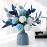 Picture of Artificial Flowers with Vase – Faux Hydrangea Flower Arrangements for Home, Garden, Party, and Wedding Decoration