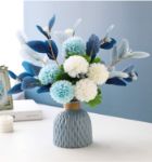 Picture of Artificial Flowers with Vase – Faux Hydrangea Flower Arrangements for Home, Garden, Party, and Wedding Decoration