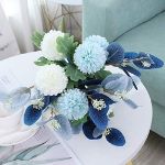 Picture of Artificial Flowers with Vase – Faux Hydrangea Flower Arrangements for Home, Garden, Party, and Wedding Decoration