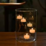 Picture of LANLONG 21cm Hurricane Glass Candle Holder – Clear Tealight & Votive Pillar Candle Stand for Weddings, Centerpieces, Home & Party Décor