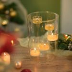 Picture of LANLONG 21cm Hurricane Glass Candle Holder – Clear Tealight & Votive Pillar Candle Stand for Weddings, Centerpieces, Home & Party Décor
