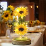 Picture of Mothers Day Flowers Gifts for Women – Sunflowers in Glass Dome, Eternal Flower Gift for Mom, Wife, Grandmother for Wedding, Birthday, Anniversary (Yellow)