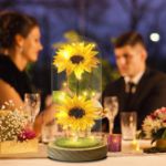 Picture of Mothers Day Flowers Gifts for Women – Sunflowers in Glass Dome, Eternal Flower Gift for Mom, Wife, Grandmother for Wedding, Birthday, Anniversary (Yellow)