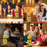 Picture of Mothers Day Flowers Gifts for Women – Sunflowers in Glass Dome, Eternal Flower Gift for Mom, Wife, Grandmother for Wedding, Birthday, Anniversary (Yellow)