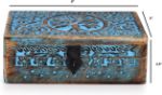 Picture of BHAVATU Handmade Mango Wood Blue Tree of Life Engraved Handcarved Jewelry Box for Women & Men | Home Decor Accent, Decorative Box