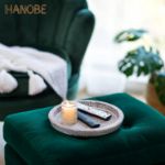 Picture of Hanobe Rustic Round Wooden Serving Tray – Whitewashed Farmhouse Decorative Butler Tray for Coffee Table, Kitchen, Ottoman, Candle Display & Home Decor
