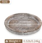 Picture of Hanobe Rustic Round Wooden Serving Tray – Whitewashed Farmhouse Decorative Butler Tray for Coffee Table, Kitchen, Ottoman, Candle Display & Home Decor