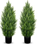 Picture of 2PCS 3FT Artificial Cypress Topiary Trees with Detachable Trunks – Decorative Faux Greenery for Indoor & Outdoor Use – Home, Patio, Garden, Entryway Décor (90CM)