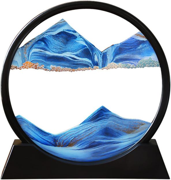 Picture of 7-Inch 3D Sand Art – Rotating Deep Sea Motion Decor for Relaxation & Focus (Blue)