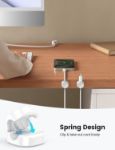 Picture of Spring Cable Holder Clips – No-Residue Wire Organizer for Desk, Wall, Car, Office & Home | Cord Management Clips for USB, HDMI, Charger Cables – White (Pack of X)