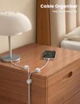 Picture of Spring Cable Holder Clips – No-Residue Wire Organizer for Desk, Wall, Car, Office & Home | Cord Management Clips for USB, HDMI, Charger Cables – White (Pack of X)