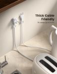 Picture of Spring Cable Holder Clips – No-Residue Wire Organizer for Desk, Wall, Car, Office & Home | Cord Management Clips for USB, HDMI, Charger Cables – White (Pack of X)