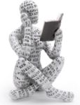 Picture of Abstract Woman Thinker Bookworm Sculpture – Reading Figurine Statue for Bookshelf & Living Room Decor (A)