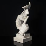 Picture of Ponder Statue - "Silence is Golden" Abstract Art Resin Sculpture | Modern Home Ornament for Office, Living Room & Study Decor (Sandstone)