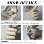 Picture of Ponder Statue - "Silence is Golden" Abstract Art Resin Sculpture | Modern Home Ornament for Office, Living Room & Study Decor (Sandstone)