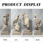 Picture of Ponder Statue - "Silence is Golden" Abstract Art Resin Sculpture | Modern Home Ornament for Office, Living Room & Study Decor (Sandstone)