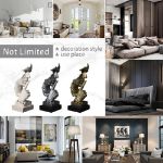 Picture of Ponder Statue - "Silence is Golden" Abstract Art Resin Sculpture | Modern Home Ornament for Office, Living Room & Study Decor (Sandstone)