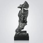 Picture of Ponder Statue - "Silence is Golden" Abstract Art Resin Sculpture | Modern Home Ornament for Office, Living Room & Study Decor (Sandstone)