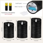 Picture of LED Flameless Candle Set – Battery Operated with 10-Key Remote Control & 24-Hour Timer, Real Wax Flickering Pillar Candles (Amber Yellow Light)