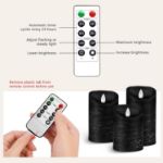 Picture of LED Flameless Candle Set – Battery Operated with 10-Key Remote Control & 24-Hour Timer, Real Wax Flickering Pillar Candles (Amber Yellow Light)