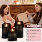 Picture of LED Flameless Candle Set – Battery Operated with 10-Key Remote Control & 24-Hour Timer, Real Wax Flickering Pillar Candles (Amber Yellow Light)