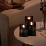 Picture of LED Flameless Candle Set – Battery Operated with 10-Key Remote Control & 24-Hour Timer, Real Wax Flickering Pillar Candles (Amber Yellow Light)
